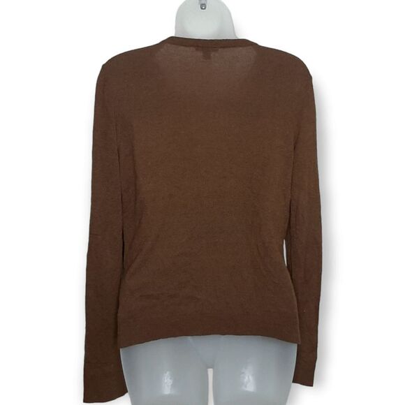 Lafayette 148 New York Black and Brown Crew Neck Sweater - Picture 3 of 6